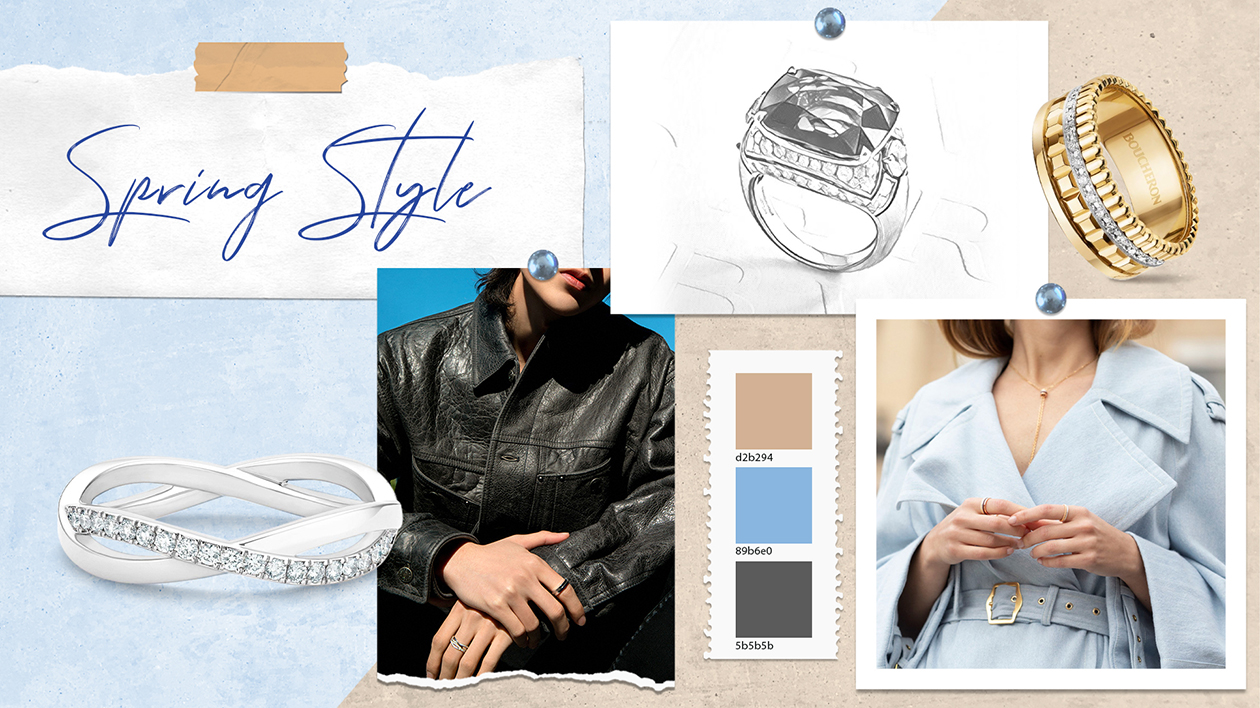 天然钻石的早春时髦经