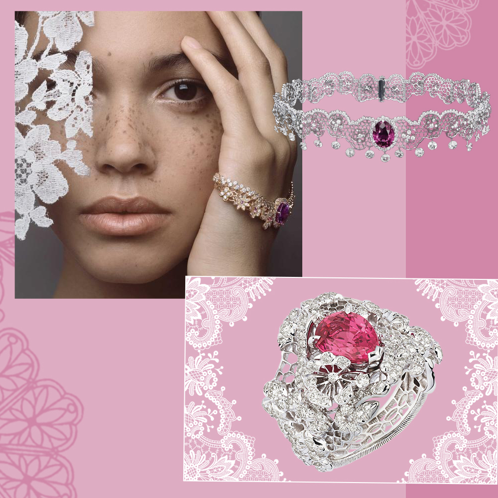 天然钻石勾勒的华丽蕾丝