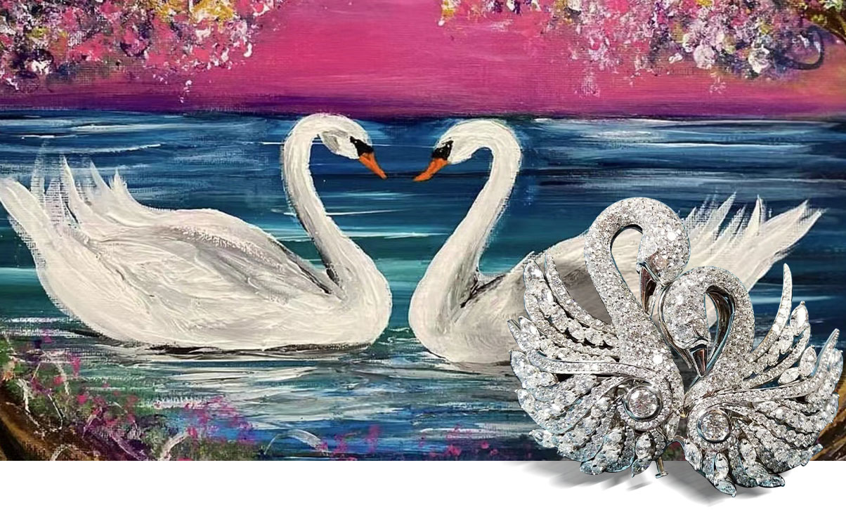 以珠宝之姿演绎天鹅之美格拉夫天鹅 钻石胸针