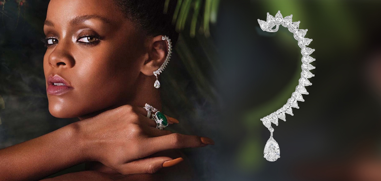 天然钻石跨界宇宙Rihanna Loves Chopard 钻石耳饰