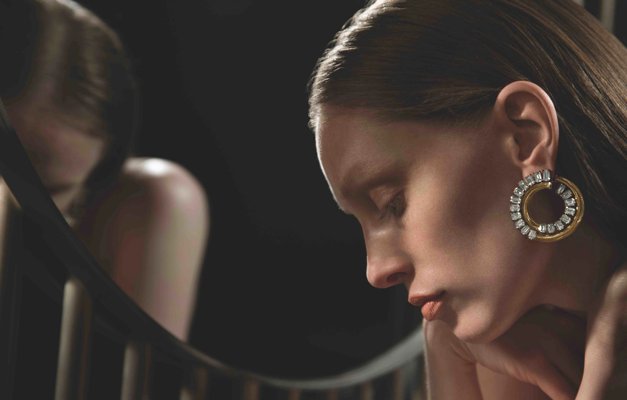 当天然钻石遇见圆形耳环