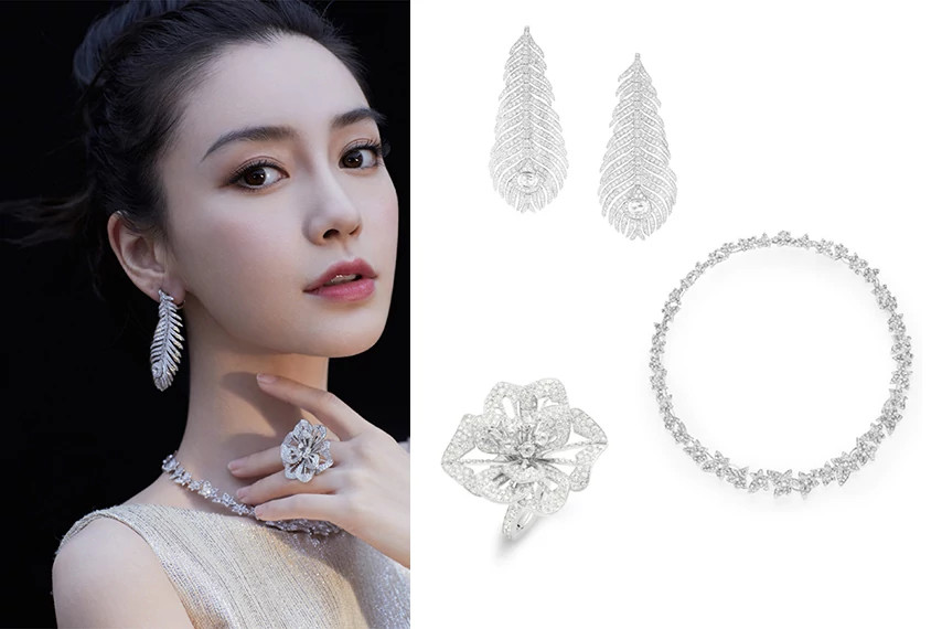 "Angelababy佩戴Boucheron宝诗龙 Plume de Paon系列