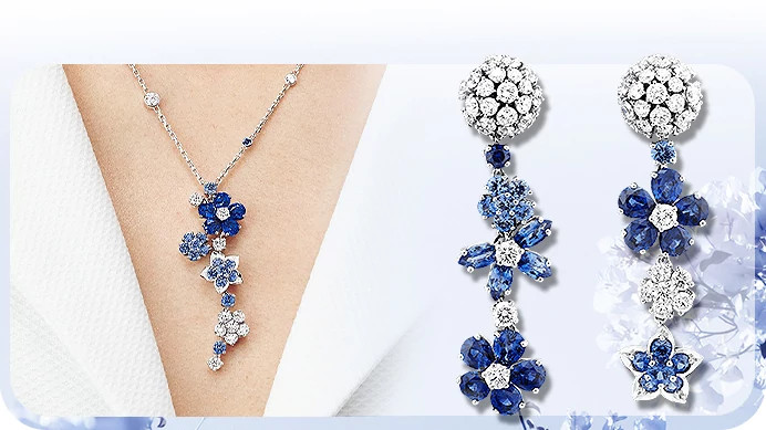 VAN CLEEF & ARPELS FOLIE DES PRÉS天然钻石项链/耳环