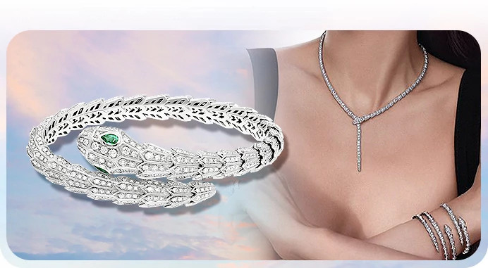 BULGARI SERPENTI灵蛇天然钻石手镯/项链