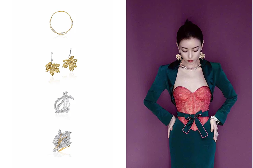 倪妮佩戴CINDY CHAO The Art Jewel天然钻石珠宝饰品