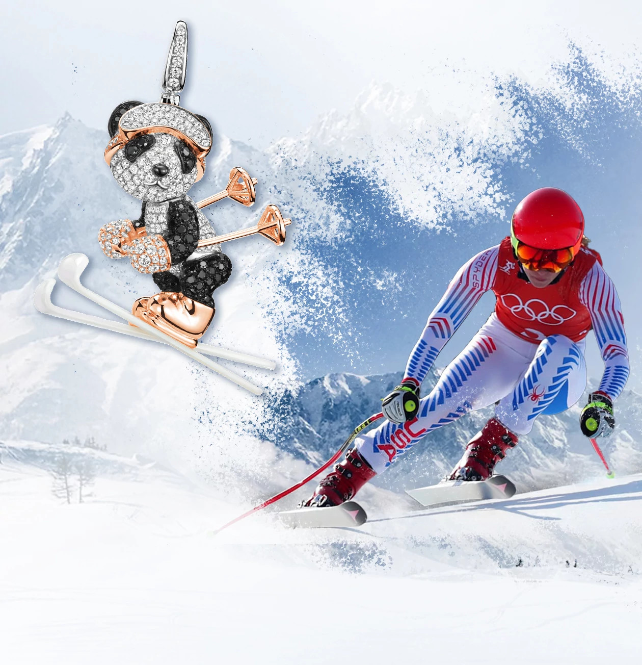 Qeelin Bo Bo系列 Snowboard Bo Bo天然钻石吊坠