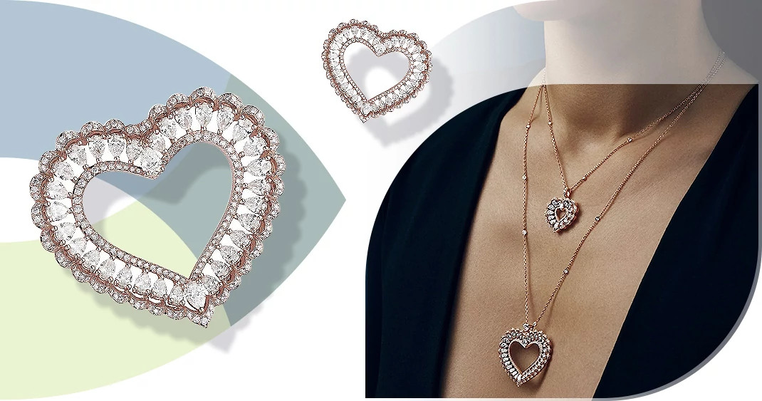 CHOPARD PRECIOUS LACE CŒUR天然钻石吊坠（梨形）
