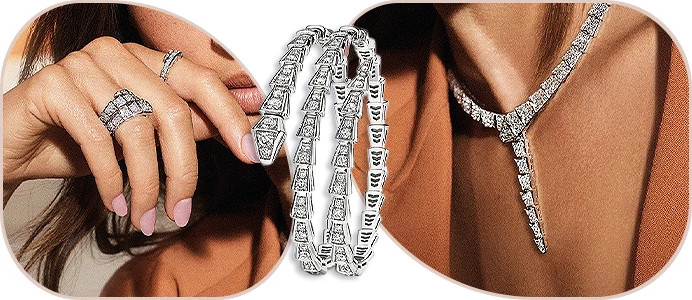 Bvlgari Serpenti Vipe天然钻石戒指/手环/项链