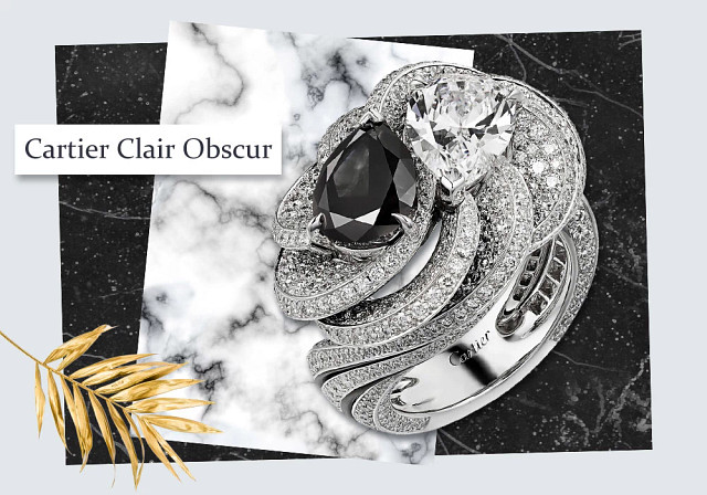 Cartier Clair Obscur天然黑钻戒指