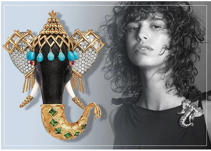 TIFFANY Masterpiece Collection系列天然钻石大象胸针