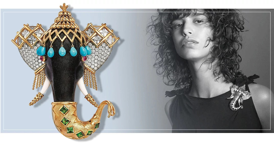 TIFFANY Masterpiece Collection系列天然钻石大象胸针