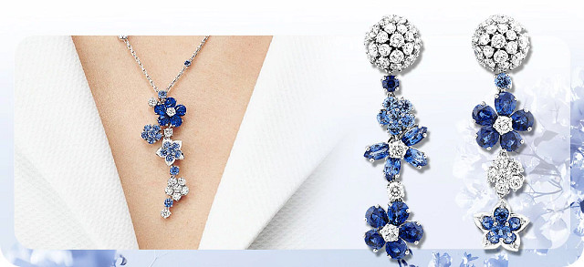 VAN CLEEF & ARPELS FOLIE DES PRÉS天然钻石项链/耳环
