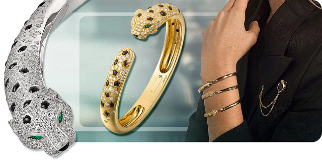 CARTIER PANTHÈRE DE CARTIER天然钻石手镯