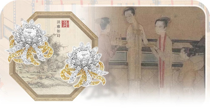 储粹宫名花系列 昙香花凝耳环
