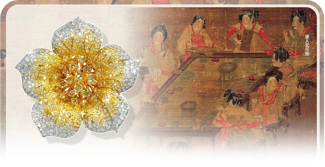 FIRENZE JEWELS双色天然钻石胸针