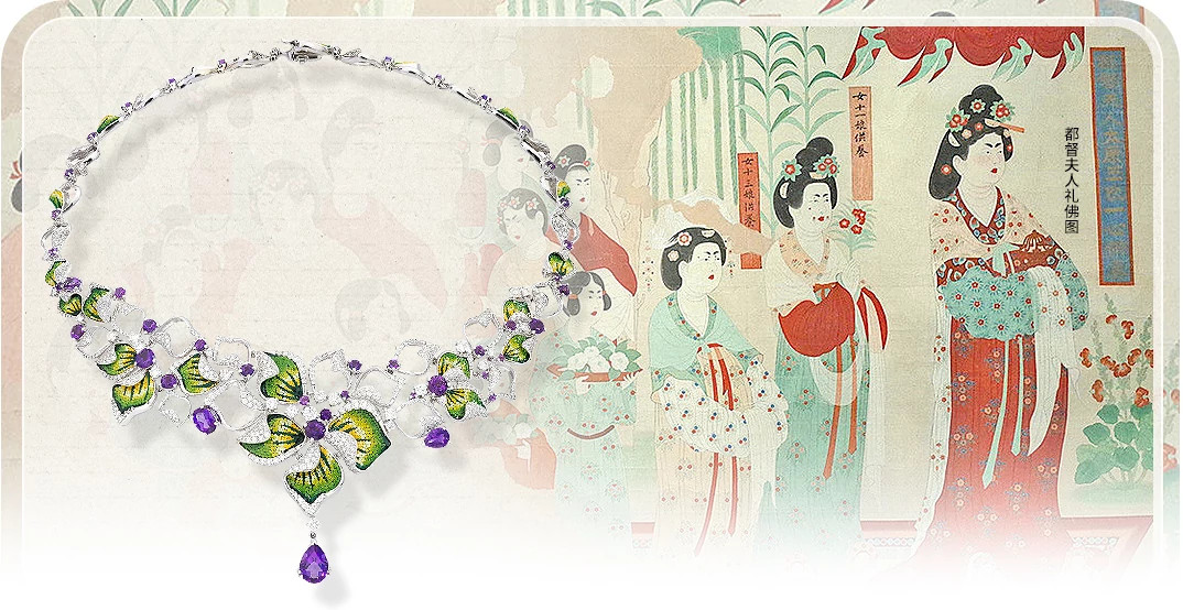 SICIS JEWELS 天然钻石鸢尾花项链