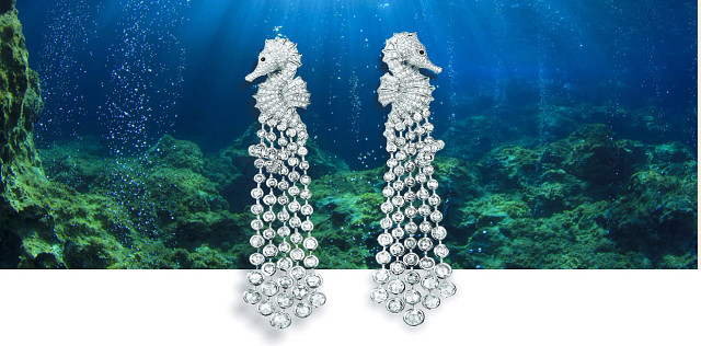 萧邦Seahorse白金耳坠