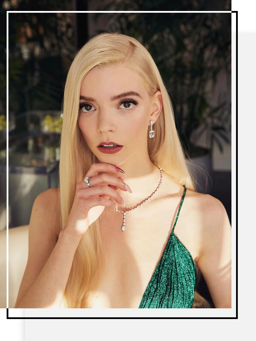 Anya Taylor Joy佩戴Tiffany & Co.蒂芙尼天然钻石珠宝