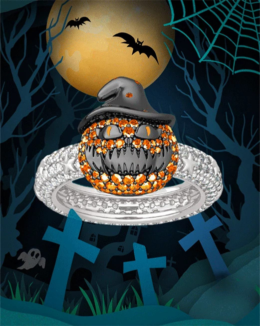 Jeulia | Ghost Pumpkin天然钻石戒指