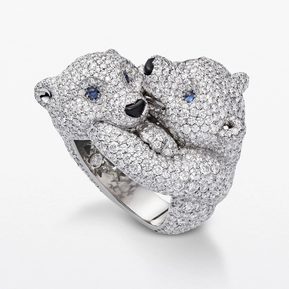White Teddy Bears 白金戒指