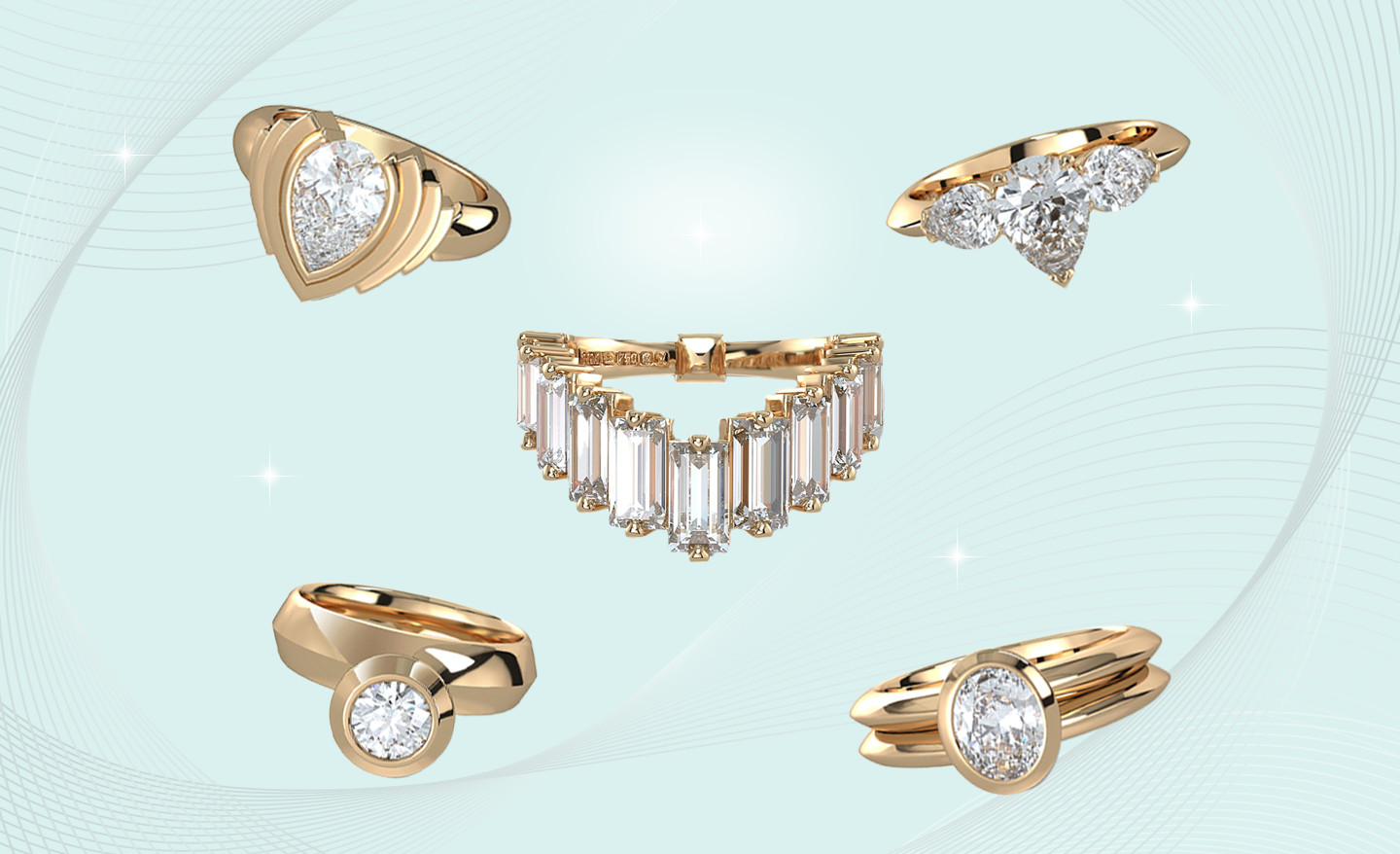 天然钻石与几何元素