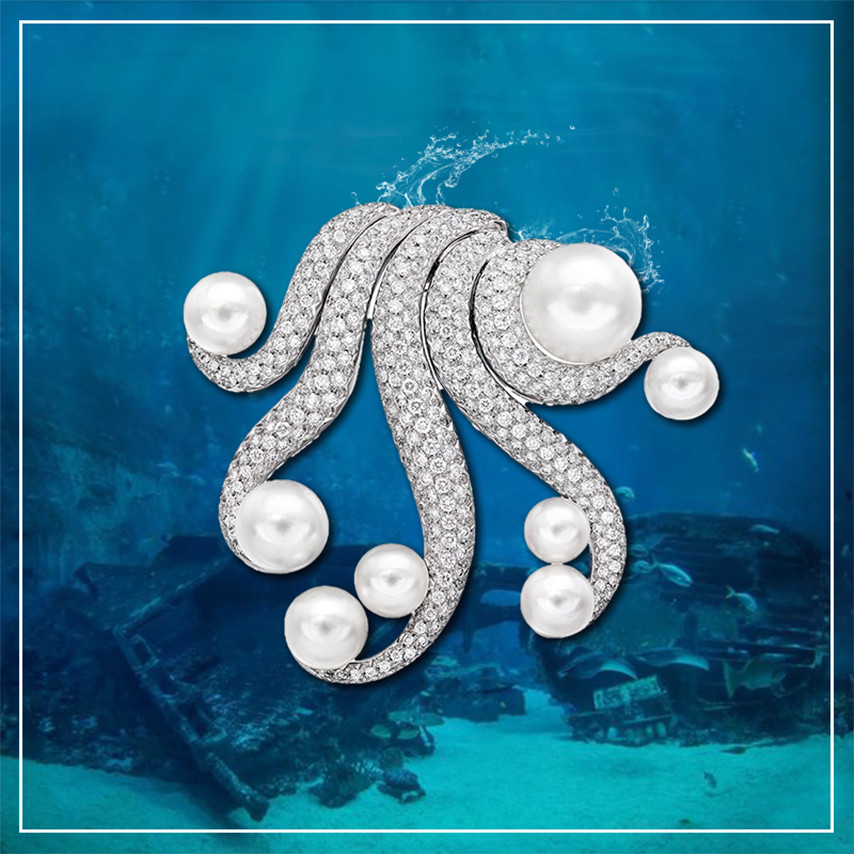 Verdura Octopus 白金胸针