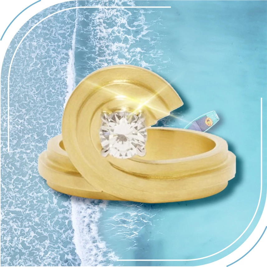 Ocean Sea I 金质戒指